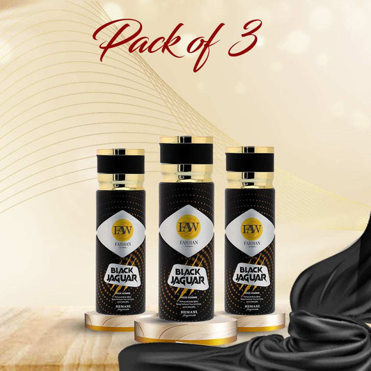 Black Jaguar - Body Spray For Men - Pack Of 3